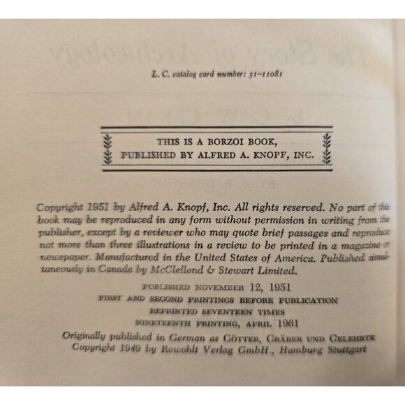 Gods Graves & Scholars: The Story Of Archaeology C.W. Ceram 1961 Hardcover - Picture 4 of 8